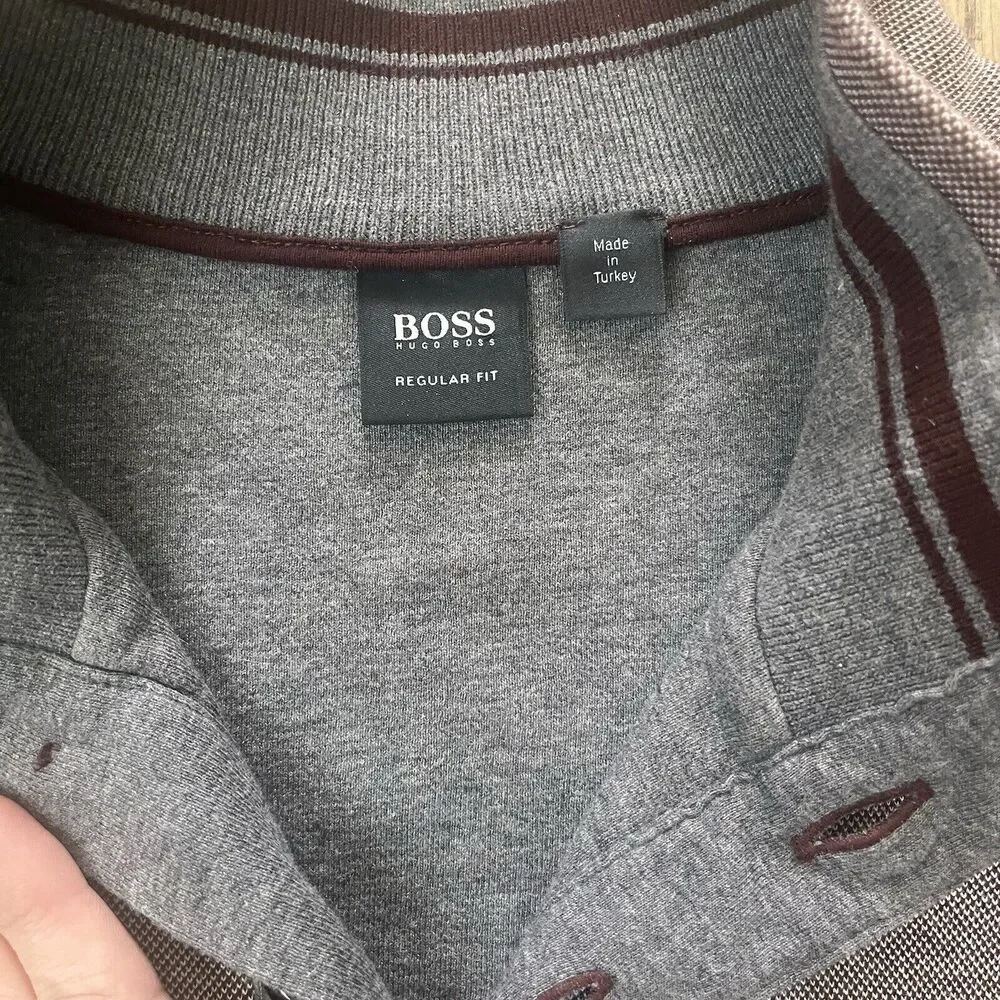 Hugo Boss Piceno Mens XL Sweater Red‎ Maroon Button Pullover Cotton Blend